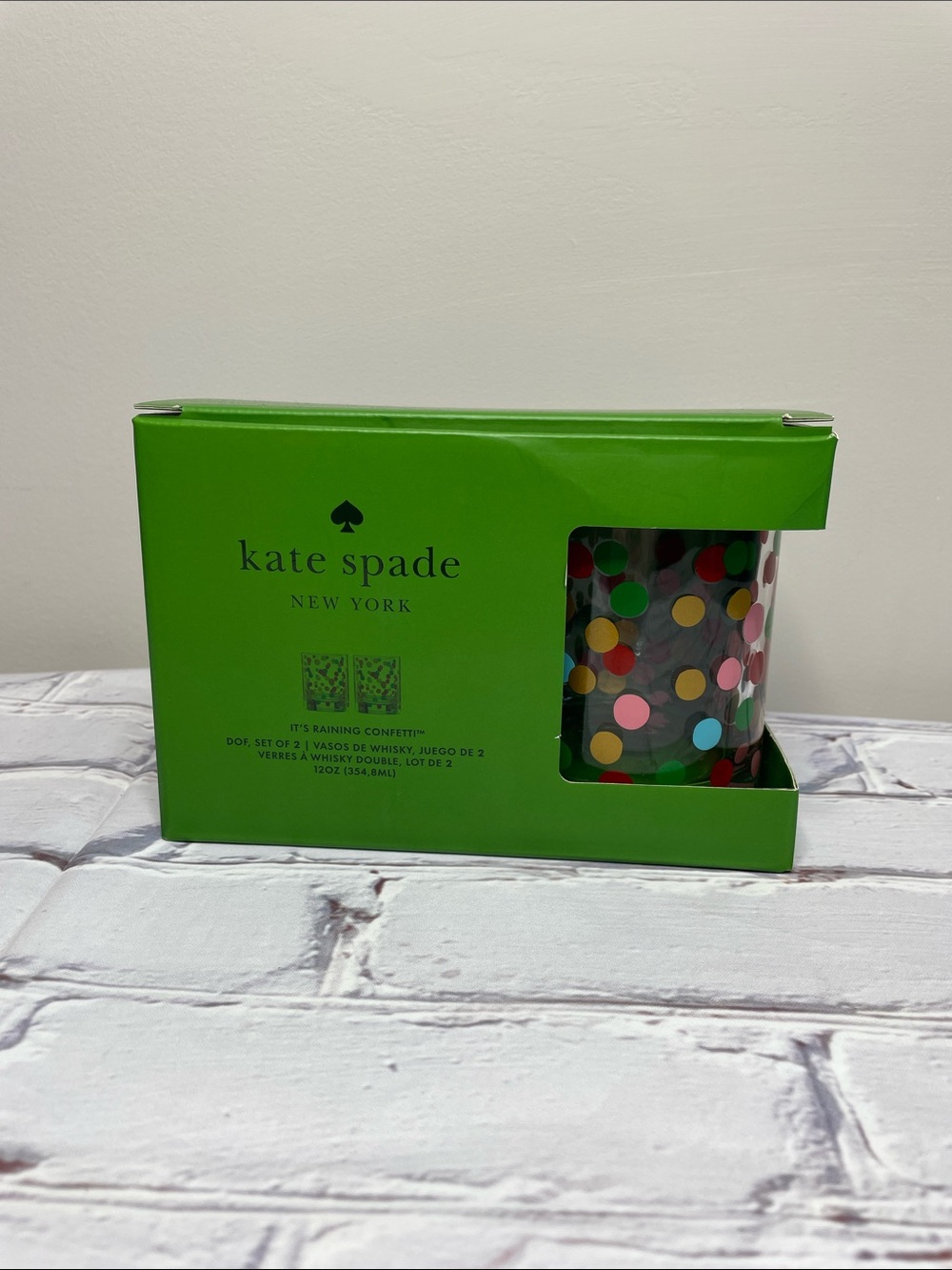 kate spade it's raining confetti whisky glasses (set of two)